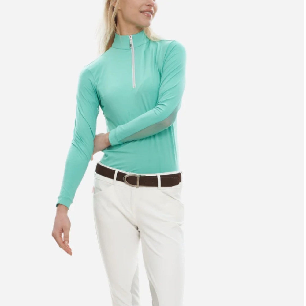 NWT Tailored Sportsman Icefil Long Sleeve Equestrian Sun Shirt in Spearmint XS - Picture 7 of 7